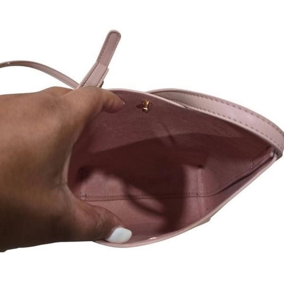 Samara Anthropologie Women's Medium Peony Pink Leather Crossbody - Picture 8 of 12